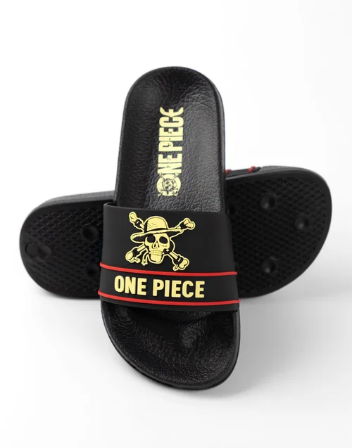 Vanilla Underground One Piece Logo Kids Black Sliders - 5 Infants Image 5