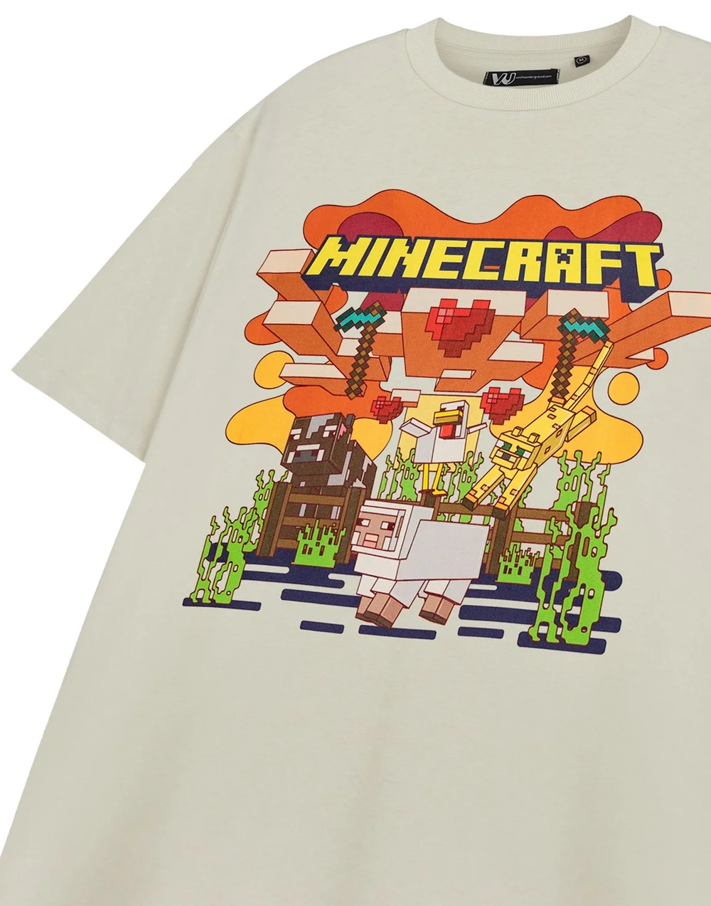 Vanilla Underground Minecraft Adults Heart Animals Beige T-Shirt - 2XL Image 5