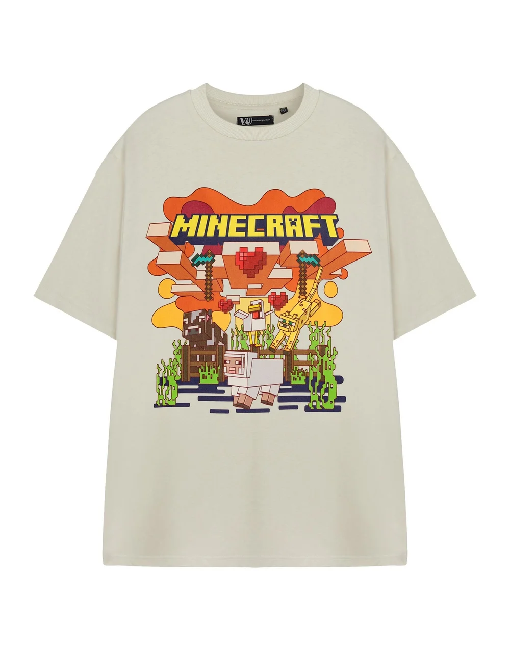 Vanilla Underground Minecraft Adults Heart Animals Beige T-Shirt - 2XL Image 1