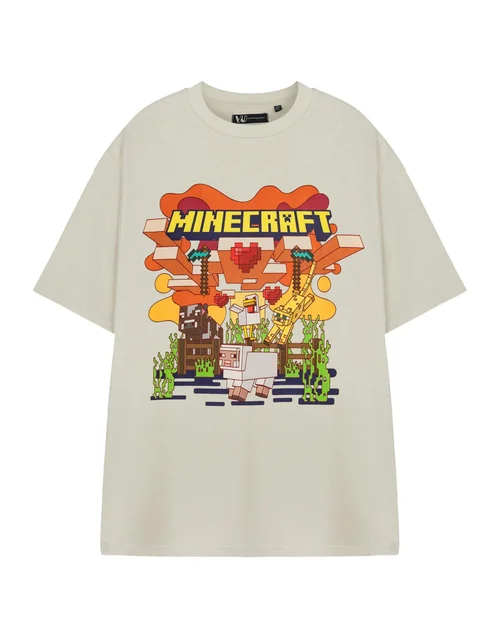 Vanilla Underground Minecraft Adults Heart Animals Beige T-Shirt - 2XL Image 1