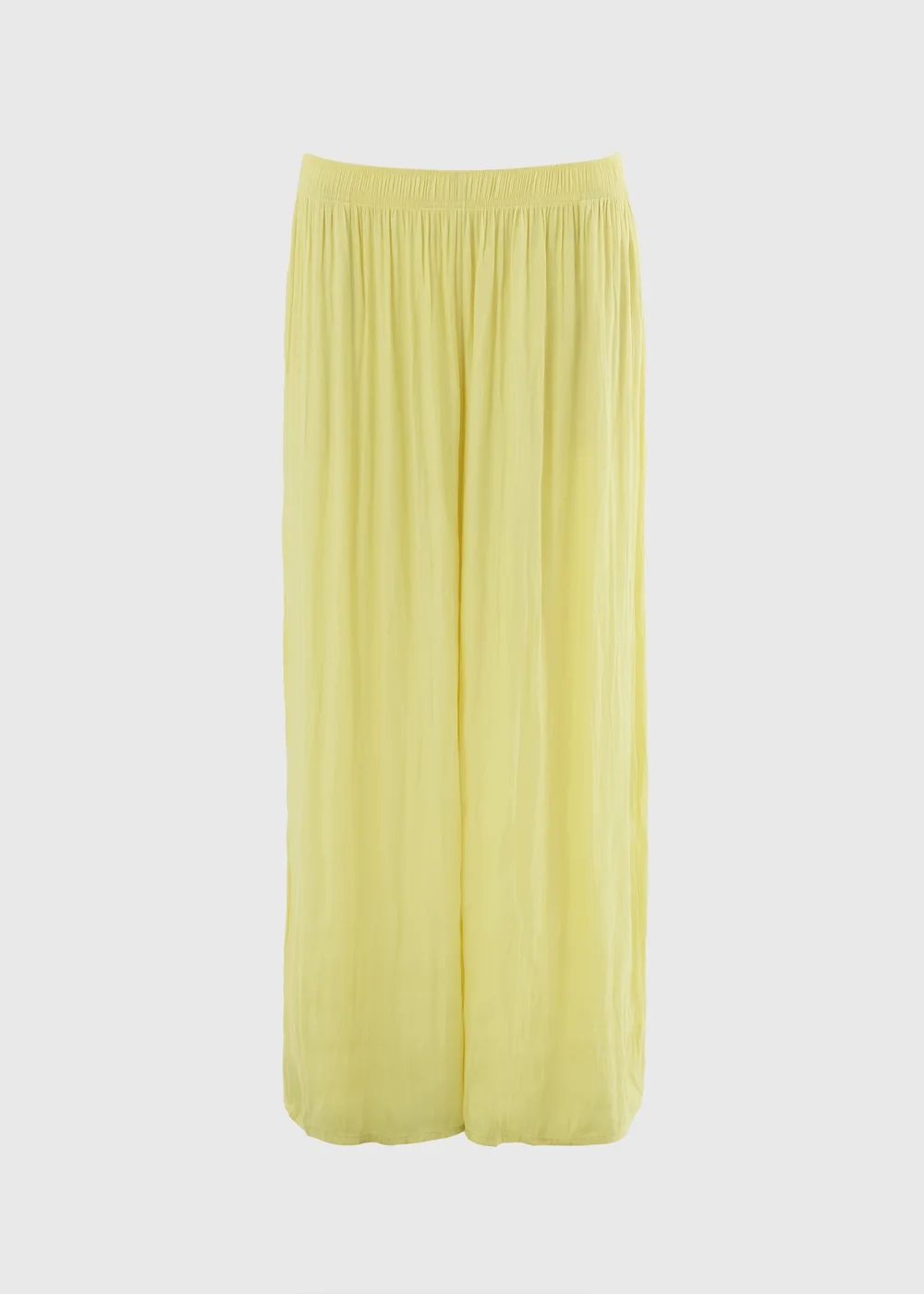 Yellow Satin Wide Leg Co Ord Trousers - Size 10 33 leg Image 4