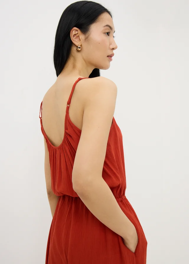 Terracotta Woven Cami Jumpsuit