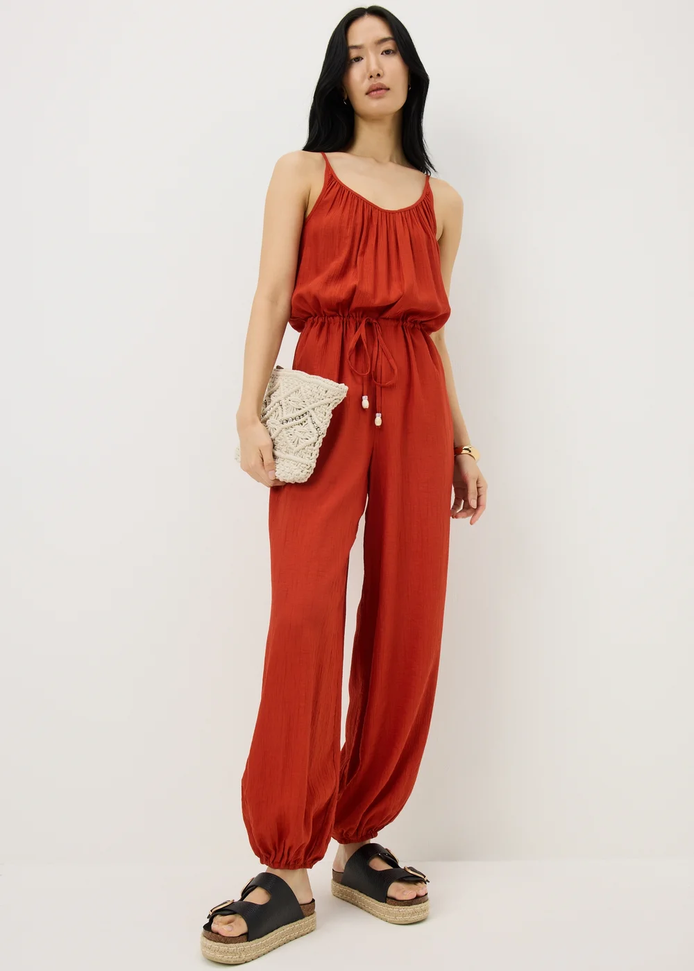 Terracotta Woven Cami Jumpsuit - 10 Image 1