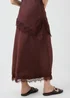 Chocolate Brown Satin Lace Trim Maxi Co Ord Skirt - 8 Image 2
