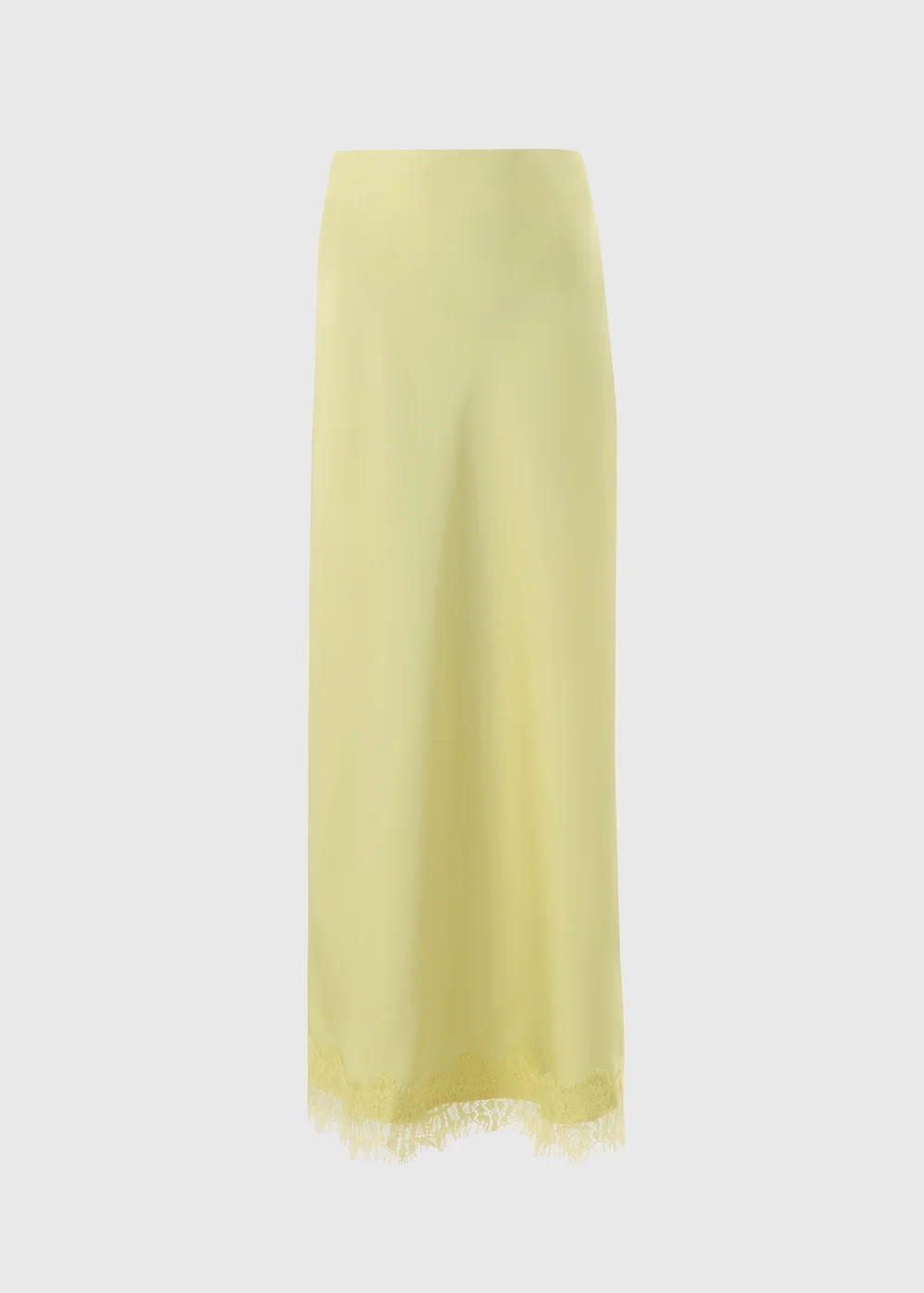 Lemon Satin Lace Trim Maxi Skirt - Size 10 Image 4