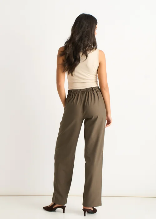 Gini London Marl Grey Drawstring Elasticated Back Tailoring Trousers - 8 Image 2