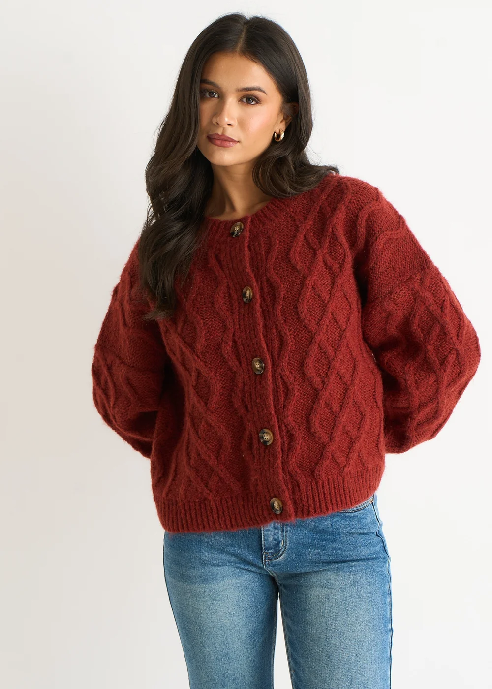 Objgalia L/S Re Knit Cardigan Noos, Tannin, XL Objgalia L/S Re Knit Cardigan Noos, Tannin, XL