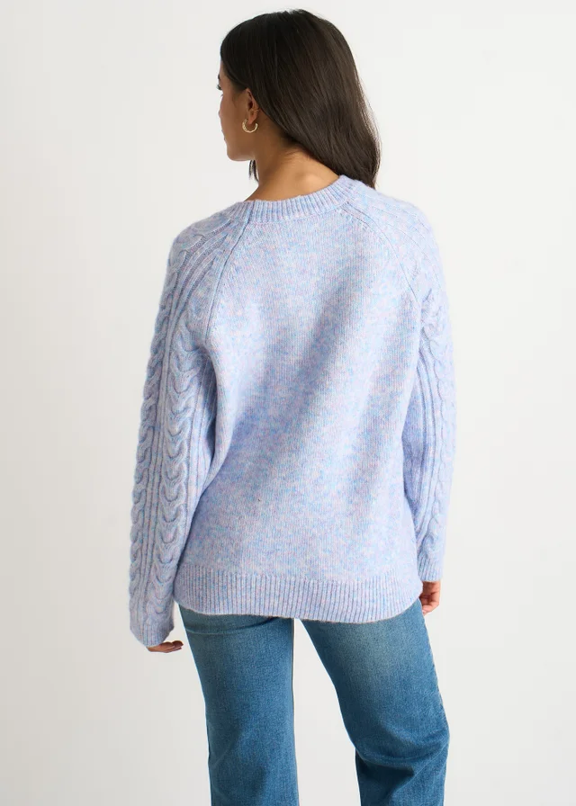Gini London Blue Cable Flex Long Sleeves Jumper