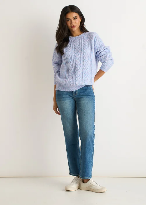 Gini London Blue Cable Flex Long Sleeves Jumper - S/M Image 1