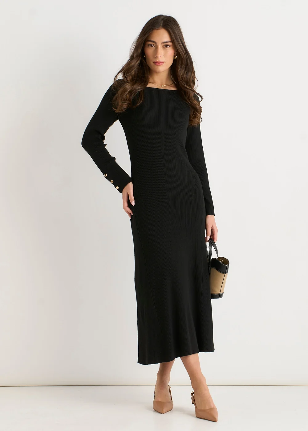 Fit And Flare Long Jumper Dress Uk Gini London Black Slash Neck Knitted Fit And Flare Dress M/L Fit And Flare Long Jumper Dress Uk Gini London Black Slash Neck Knitted Fit And Flare Dress M/L