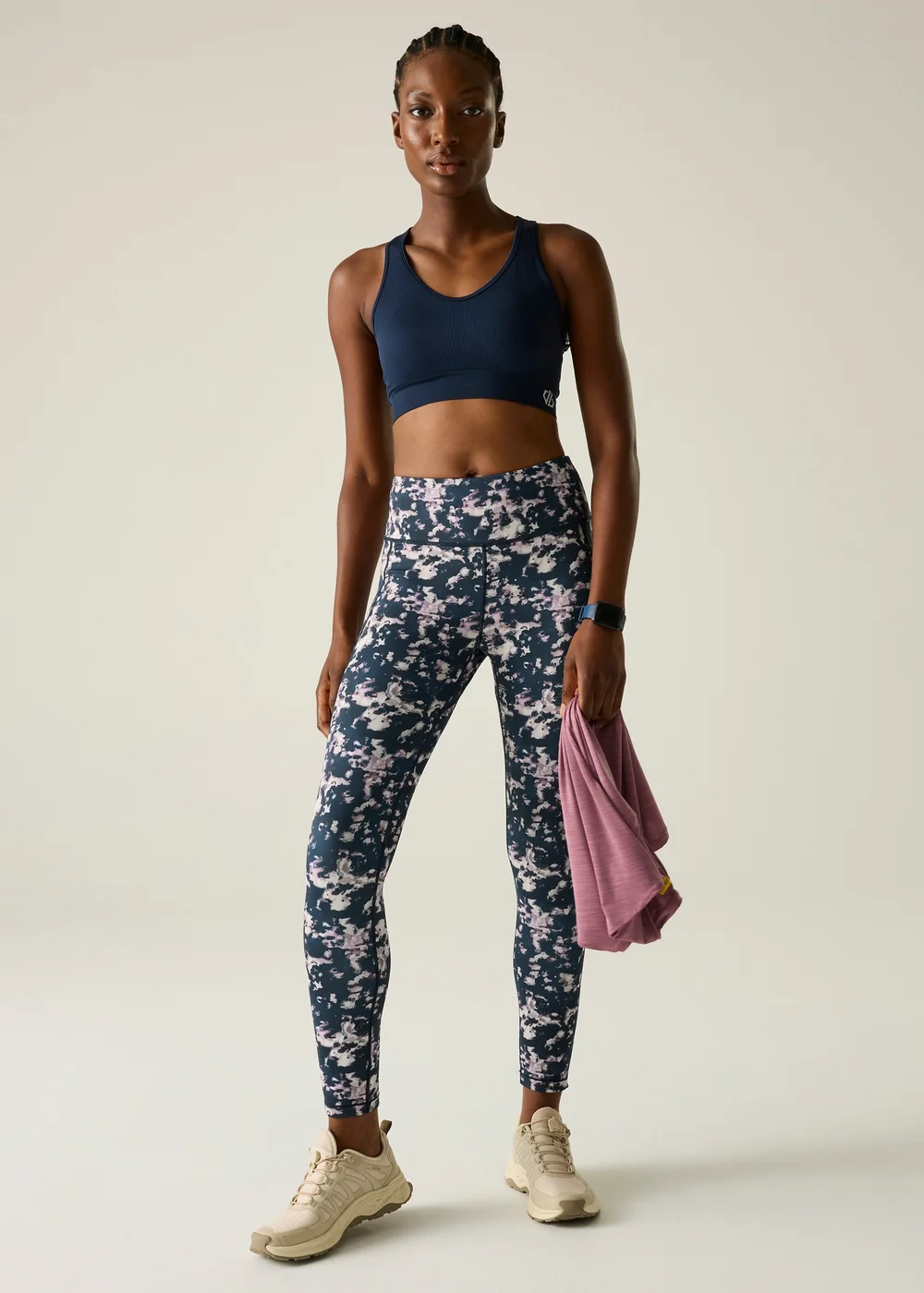 Dare 2b Navy Inky Print Influential II 1/3 UV Protective Quick Drying Leggings - 8 Image 3