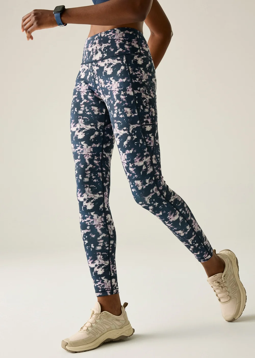 Dare 2b Navy Inky Print Influential II 1/3 UV Protective Quick Drying Leggings - 8 Image 4
