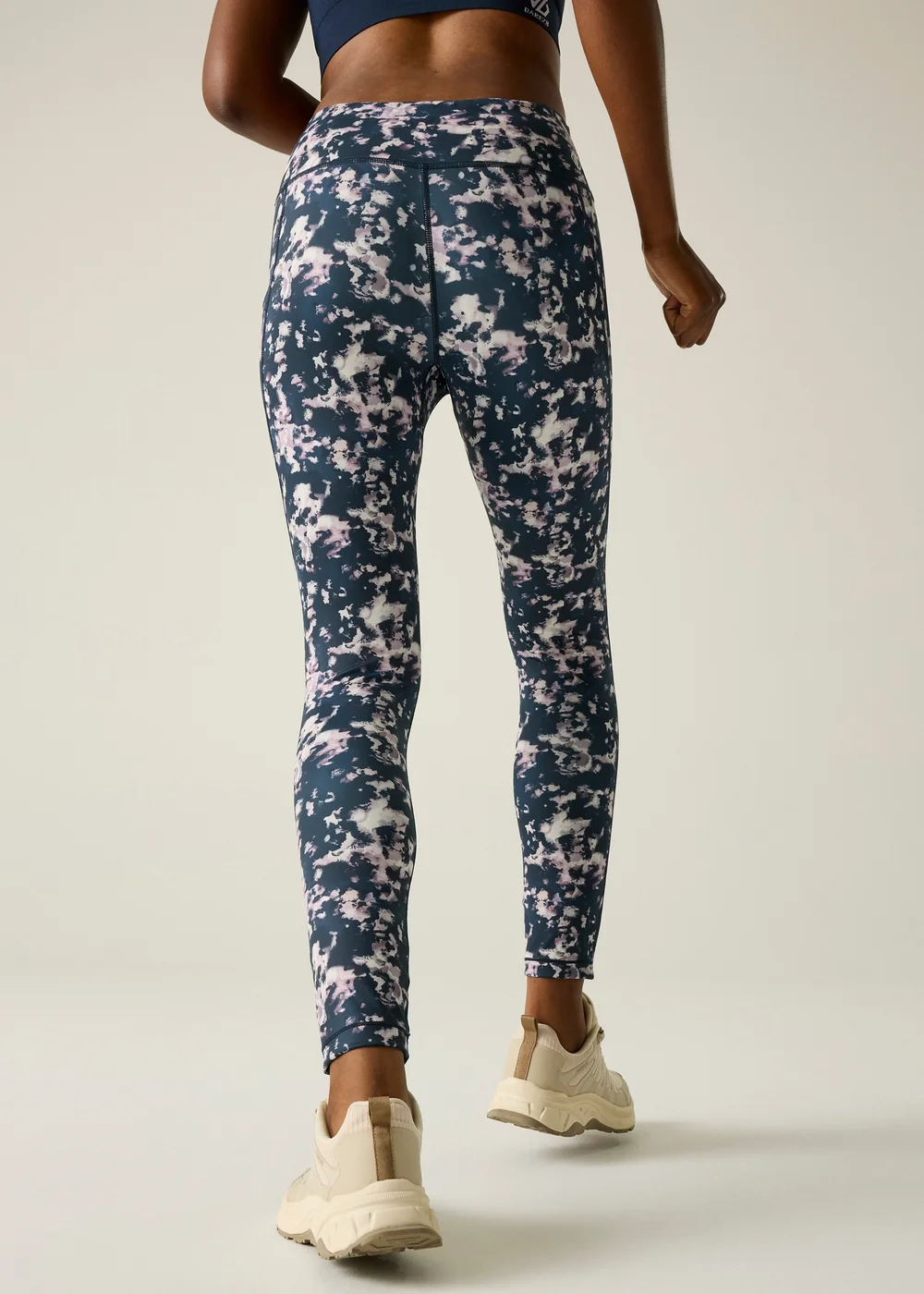 Dare 2b Navy Inky Print Influential II 1/3 UV Protective Quick Drying Leggings - 8 Image 2