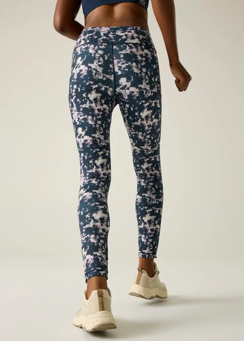 Dare 2b Navy Inky Print Influential II 1/3 UV Protective Quick Drying Leggings - 8 Image 2