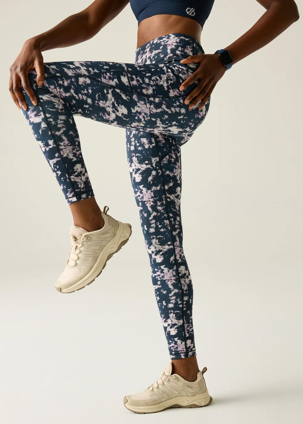 Dare 2b Navy Inky Print Influential II 1/3 UV Protective Quick Drying Leggings - 8 Image 1