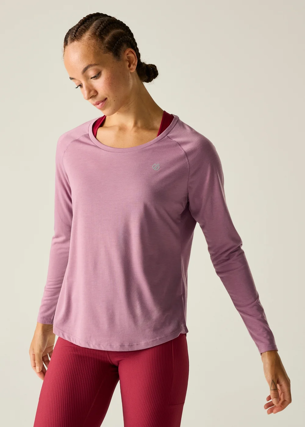 Dare 2b Dusky Orchid Nimble Long Sleeve Reflective, Anti-Bacterial T-Shirt - 12 Image 1