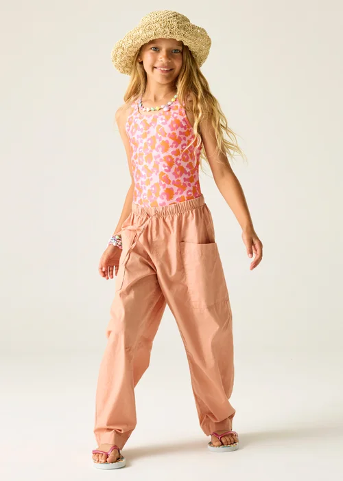 Regatta Orange Peel Leopard Katrisse UPF 30 Swim Costume (3-13 Years) - 3-4 Yrs Image 3