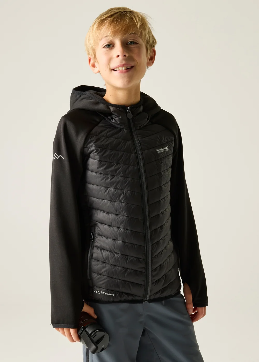 Regatta Black Seal Grey Andreson Hybrid Lightweight Jacket (3-13 Years) - 7-8 Yrs Image 1