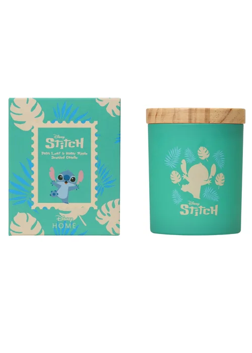 Disney Blue Lilo & Stitch Scented Candle 213G Wood Lid Palm Leaf & Malay Apple - Small Image 2