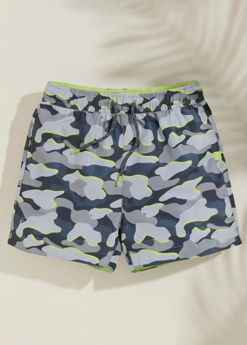 Regatta Dark Storm Camo Skander Swim Shorts (3-13 Years) - 3-4 Yrs Image 1