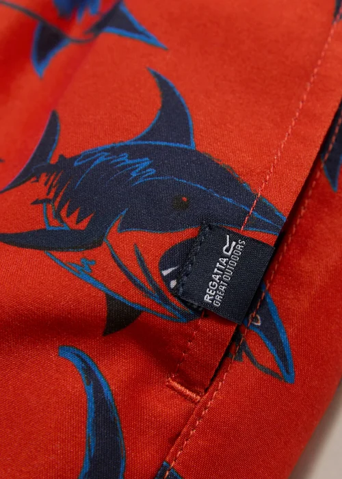 Regatta Rusty Orange Sharks Skander Swim Shorts (3-13 Years) - 11-12 Yrs Image 2
