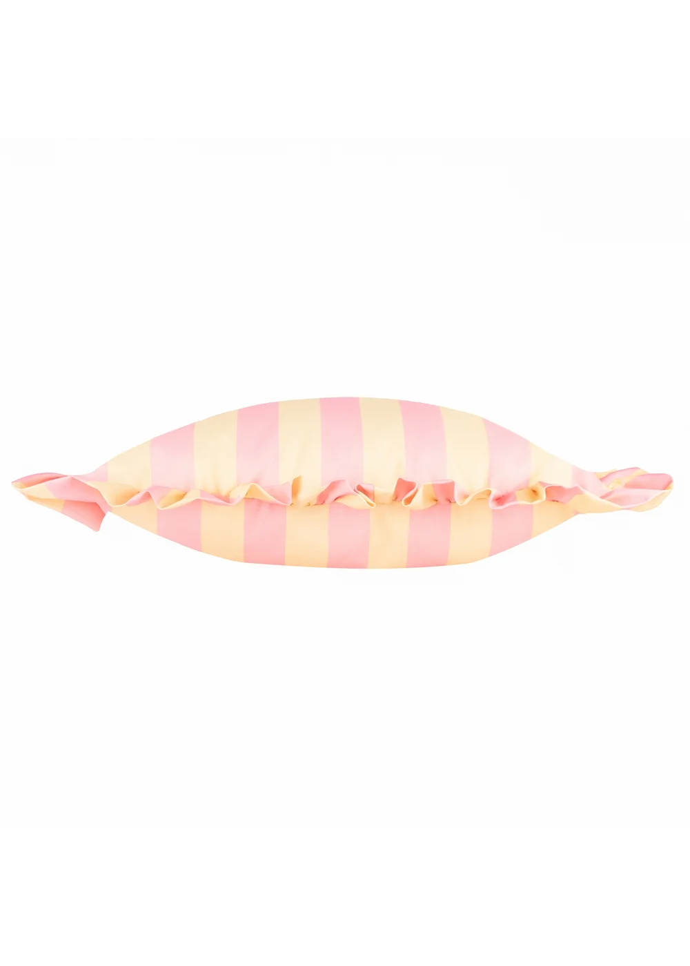 Furn Palm Royale Stripe Ruffle Pink/Yellow Outdoor Cushion (50 x 50cm) - 50cm x 50cm Image 2