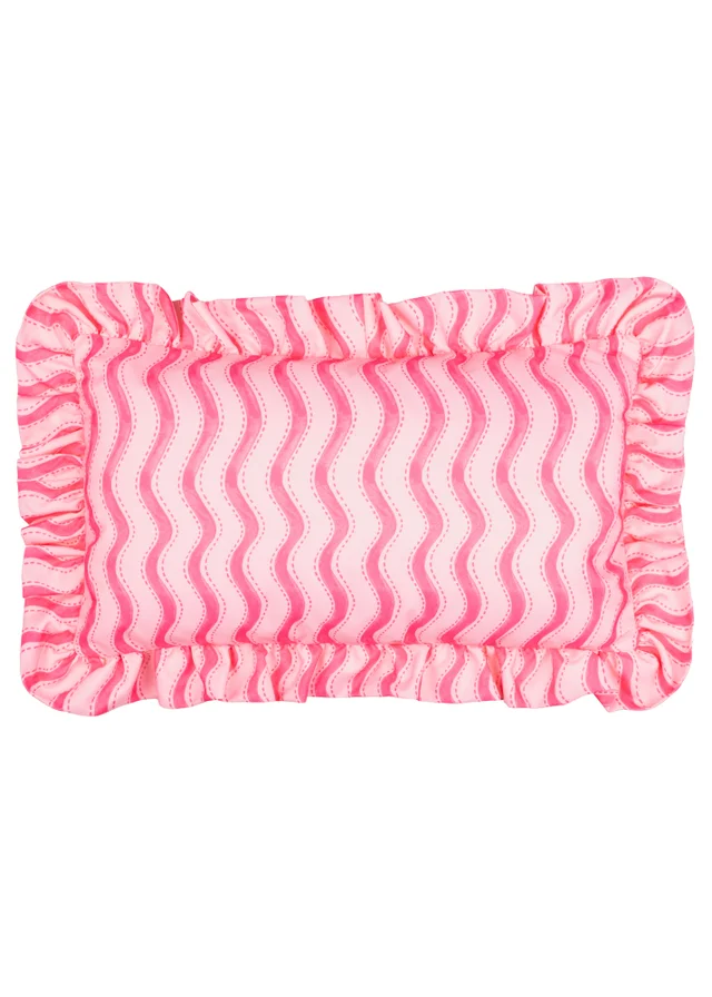 Furn Summer Solstice Wiggly Stripe Hot Pink Outdoor Cushion (30 x 50cm)
