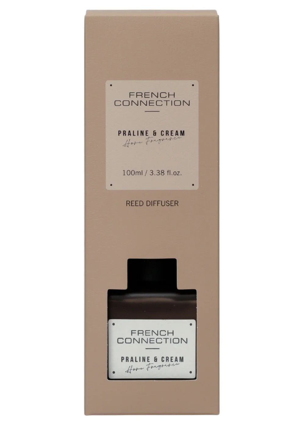 French Connection Reed Diffuser Square Range Brown Praline & Cream 100ml - 100ml Image 3