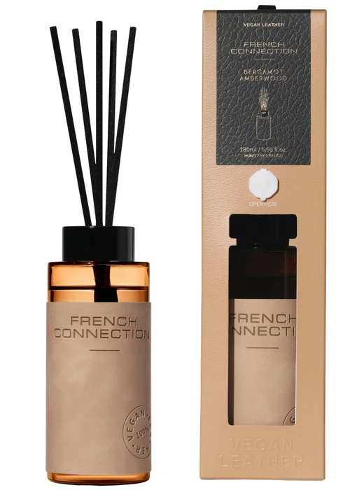 French Connection Leather Range Orange Diffuser Bergamot & Amberwood 180ML (5 Reeds) - One Size Image 1