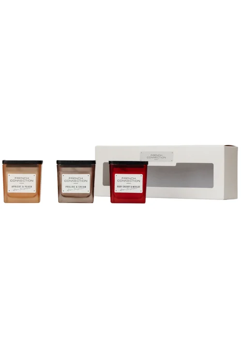 French Connection Scented Candle Giftset Square Range 3 x 50G - 3 piece set Image 2
