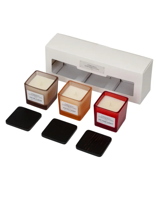 French Connection Scented Candle Giftset Square Range 3 x 50G - 3 piece set Image 3