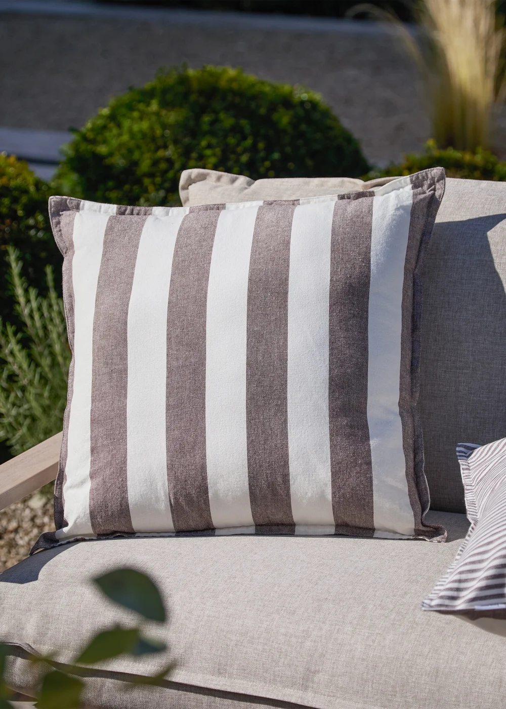 Yard Hayle Chocolate 100% Cotton Outdoor Cushion (50 x 50cm) - 50cm x 50cm Image 1