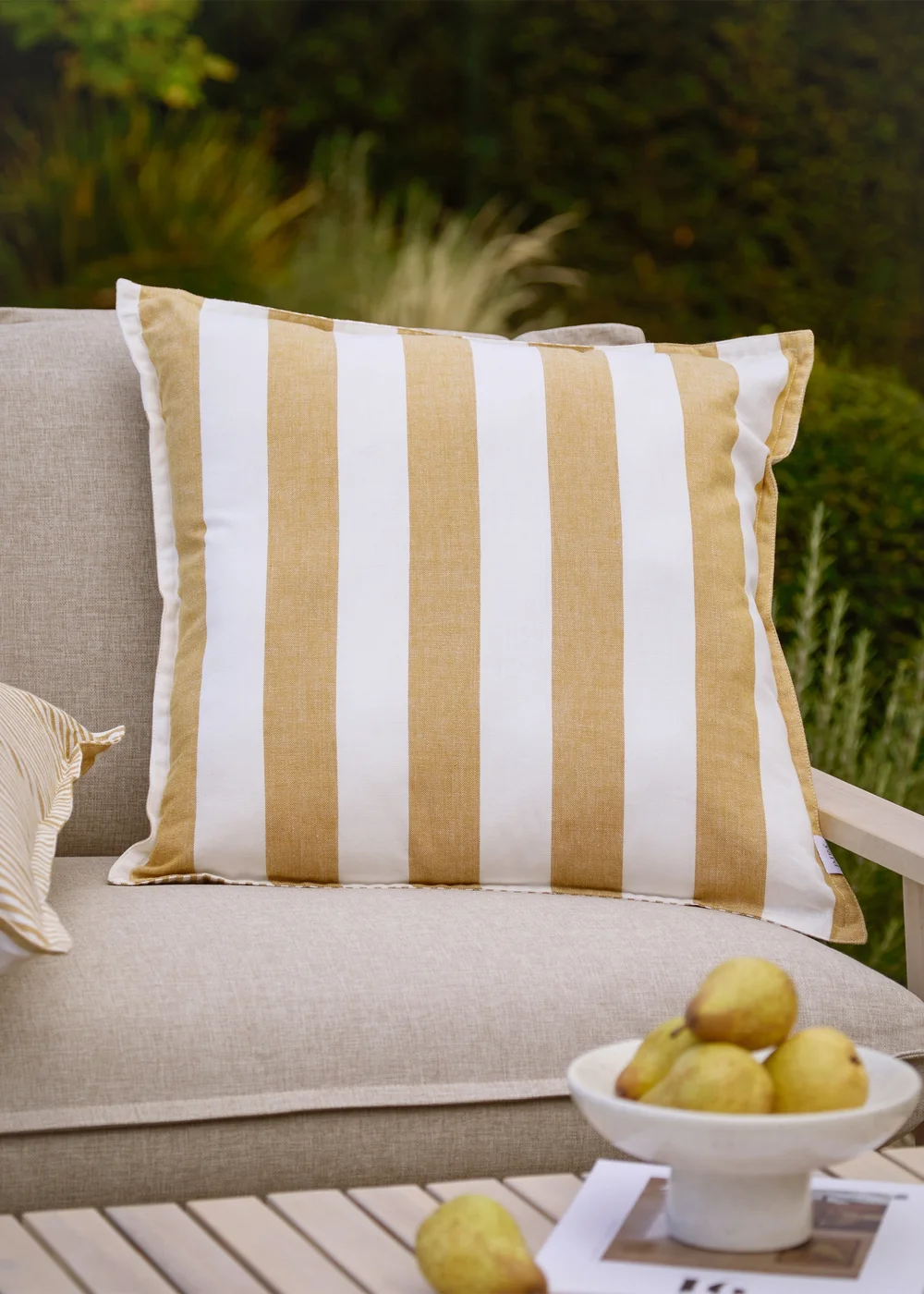 Yard Hayle Honey 100% Cotton Outdoor Cushion (50 x 50cm) - 50cm x 50cm Image 1