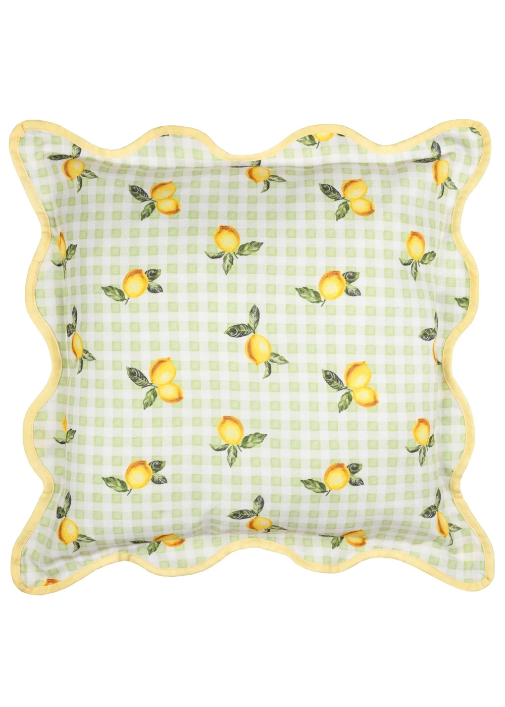 Furn Fruits Lemons Gingham Check Outdoor Cushion (45 x 45cm) - 45cm x 45cm Image 2