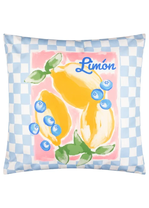 Furn Mediterranean Limon Sky Blue Outdoor Cushion (45 x 45cm) - 45cm x 45cm Image 2