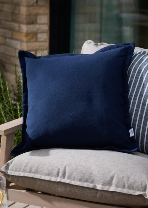 Yard Holmfirth Canvas Navy Outdoor Cushion (45 x 45cm) - 45cm x 45cm Image 1
