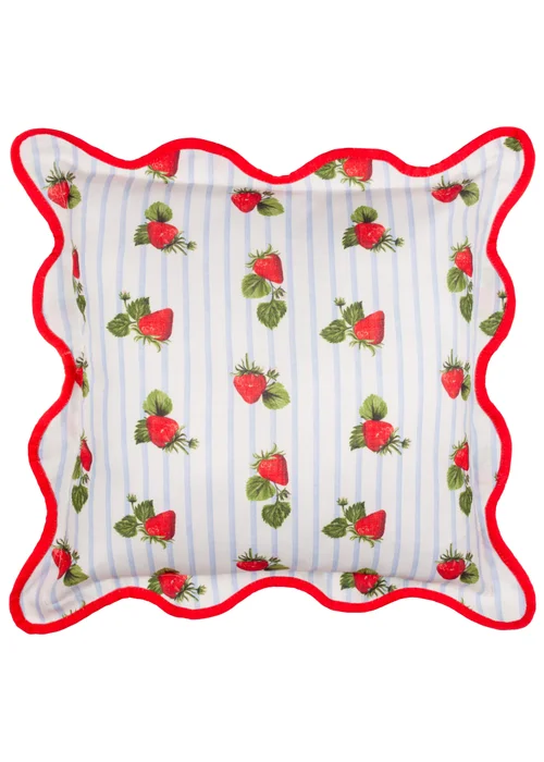 Furn Fruits Strawberries Striped Outdoor Cushion (45 x 45cm) - 45cm x 45cm Image 2