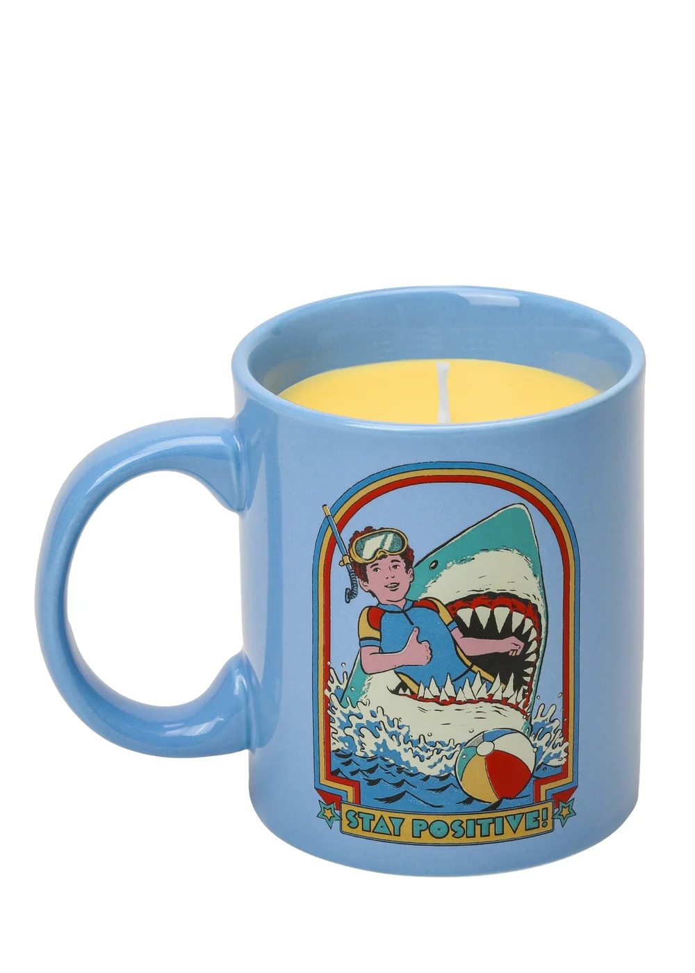 Steven Rhodes Scented Candle Stay Positive Blue Mug with Citrus & Sea Salt Scent - Medium Image 1