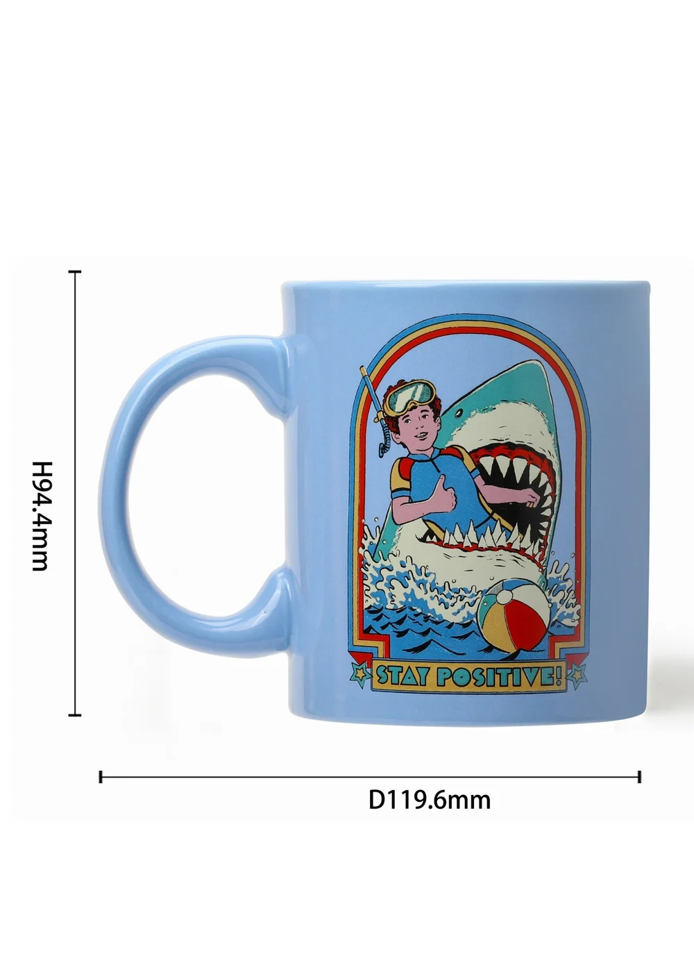 Steven Rhodes Scented Candle Stay Positive Blue Mug with Citrus & Sea Salt Scent - Medium Image 3