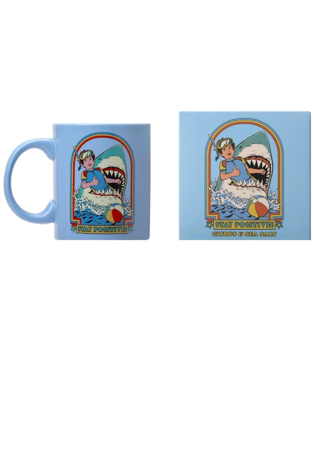 Steven Rhodes Scented Candle Stay Positive Blue Mug with Citrus & Sea Salt Scent