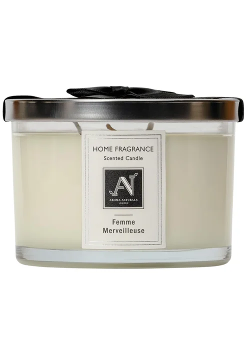 Aroma Naturals London White Minimalist Luxe Femme Merveilleuse 3Wick Scented Candle - XL Image 1