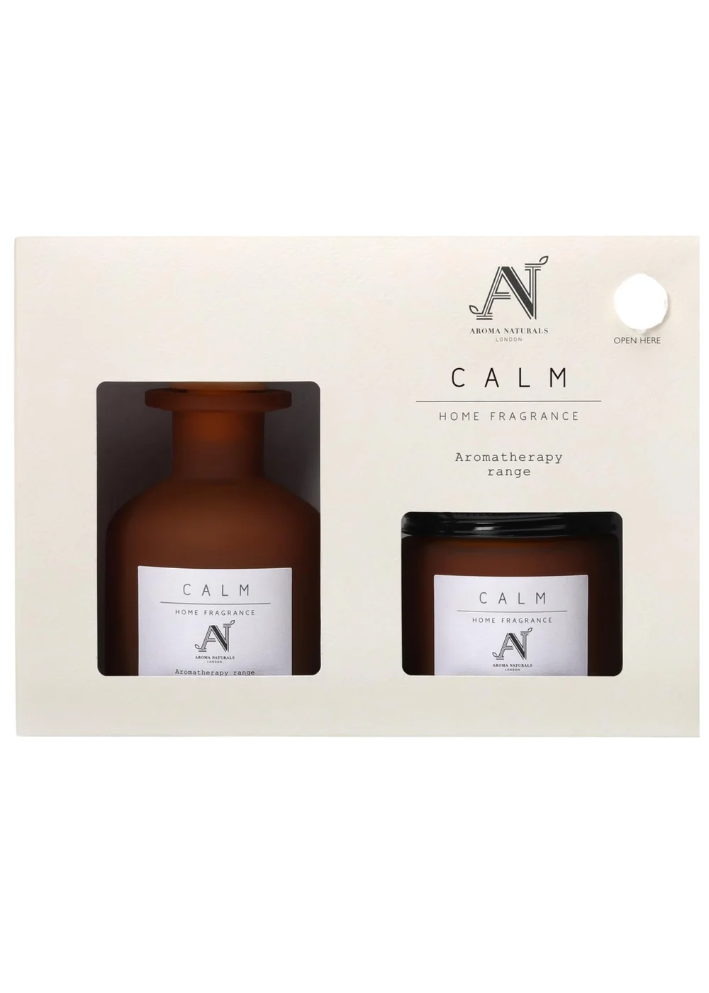 Aroma Naturals London Brown Aromatherapy Candle & Reed Diffuser Gift Set Calm Scent - M Image 3