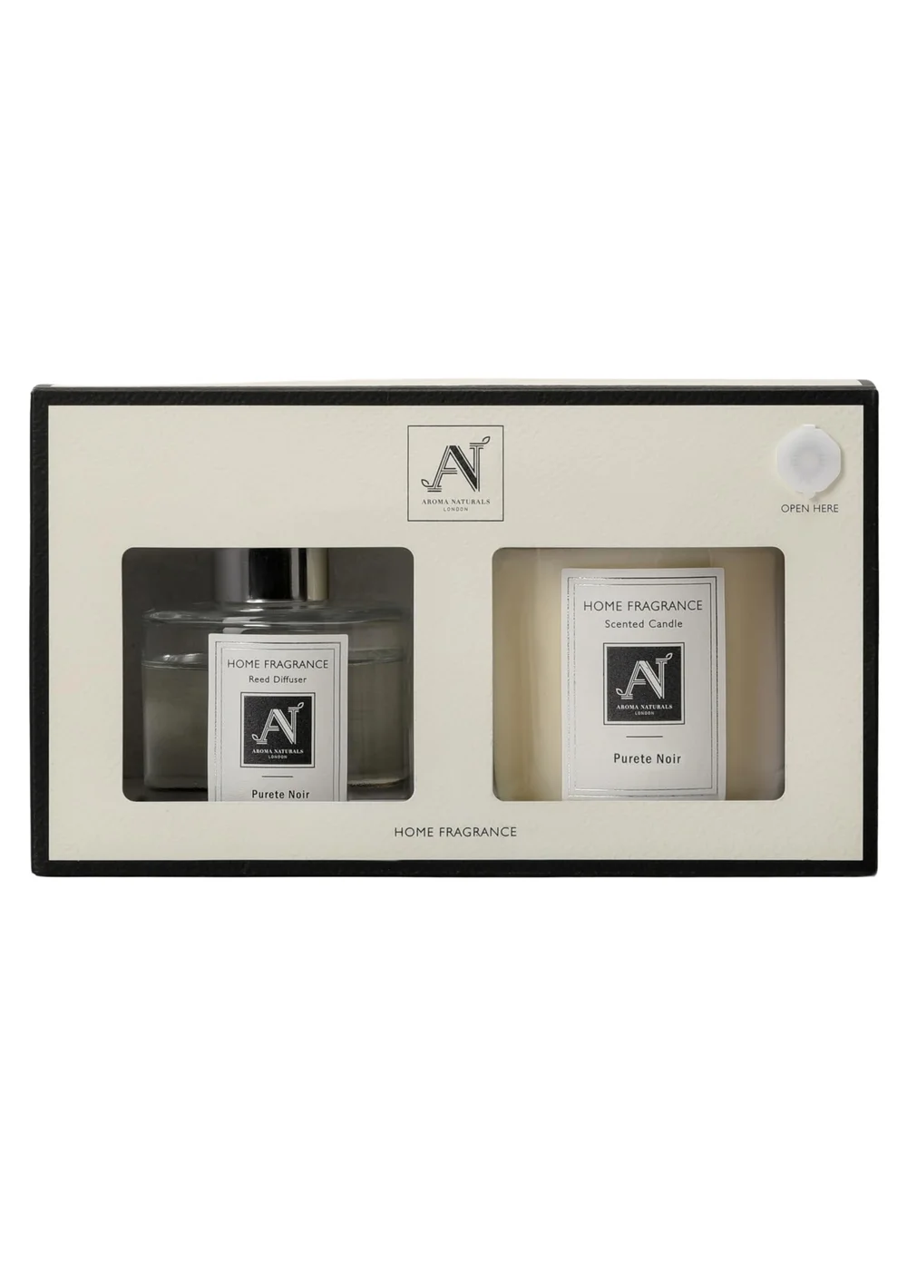 Aroma Naturals London White Minimalist Luxe Candle & Reed Diffuser Gift Set Purete Noir Scent - M Image 3