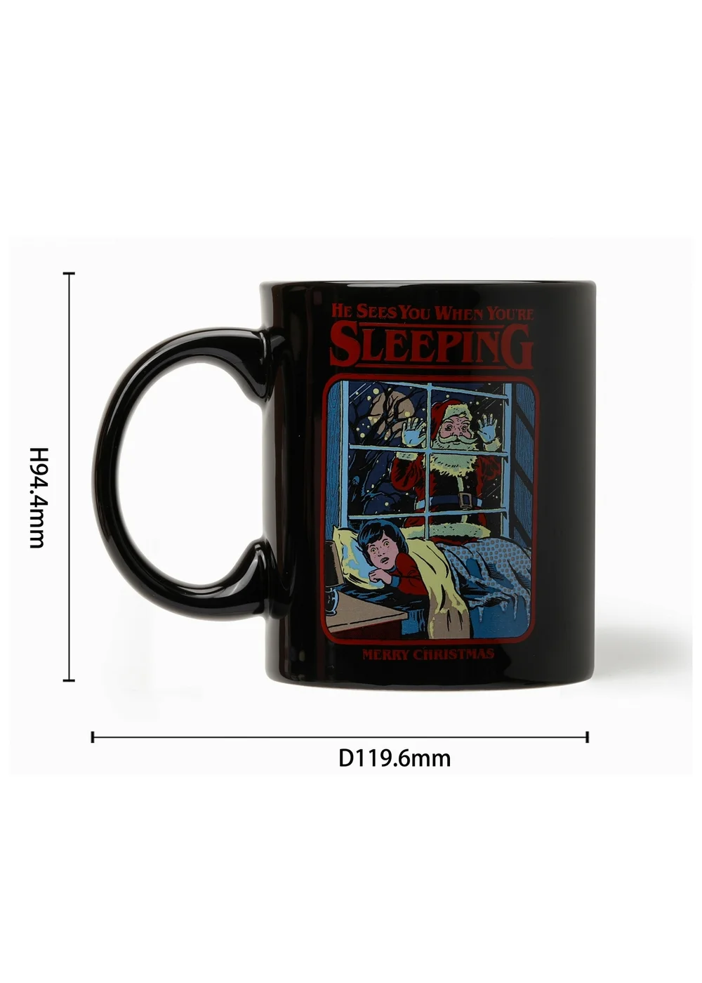 Steven Rhodes Scented Candle He Sees You When You’re Sleeping Black Mug Cinnamon & Clove - Medium Image 3
