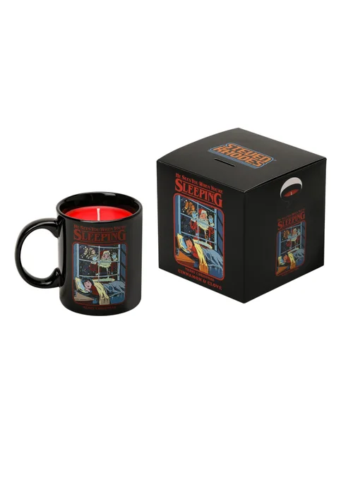 Steven Rhodes Scented Candle He Sees You When You’re Sleeping Black Mug Cinnamon & Clove - Medium Image 2