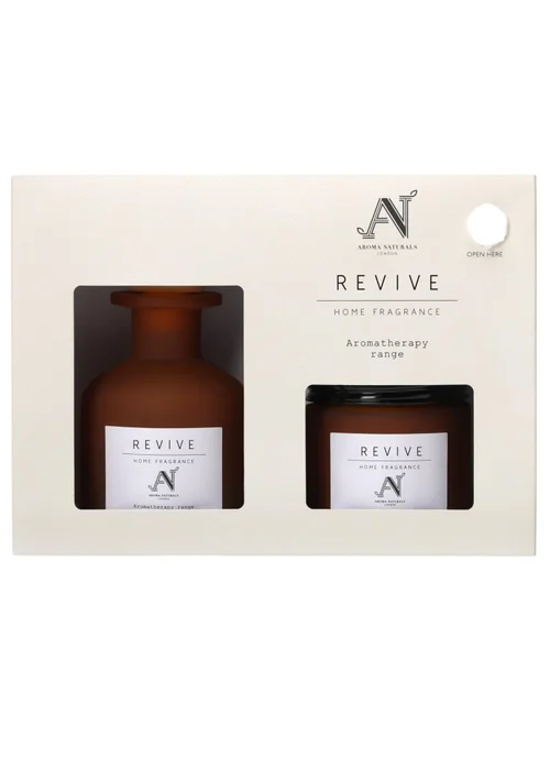 Aroma Naturals London Brown Aromatherapy Candle & Reed Diffuser Gift Set Revive Scent - M Image 3