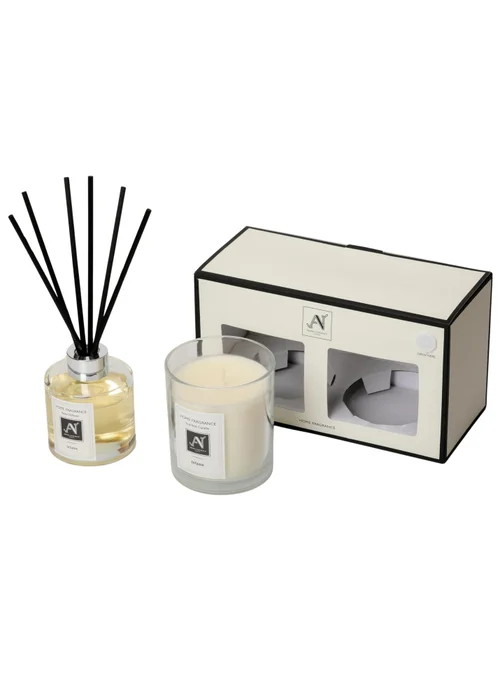 Aroma Naturals London White Minimalist Luxe Candle & Reed Diffuser Gift Set Infame Scent - M Image 2