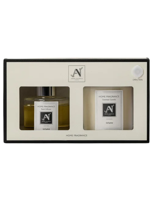 Aroma Naturals London White Minimalist Luxe Candle & Reed Diffuser Gift Set Infame Scent - M Image 3