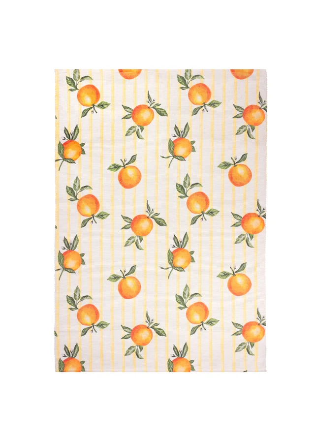 Furn Fruits Oranges Gingham Check Indoor/Outdoor Rug (120 x 170cm)