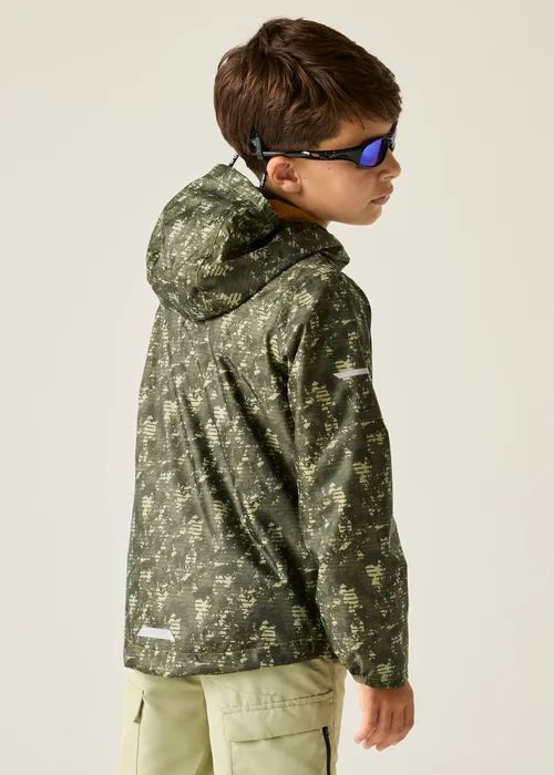 Regatta Light Sage Line Camo Printed Lever II Waterproof Reflective Jacket (3-13 Years) - 11-12 Yrs Image 2